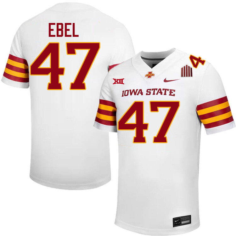 Kooper Ebel Jersey,Iowa State Cyclones #47 Kooper Ebel College Jersey Youth-White